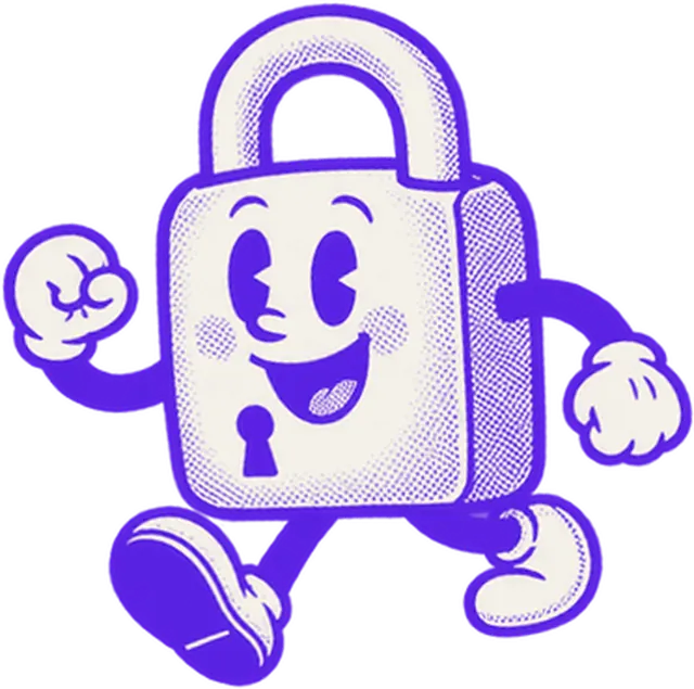 Mascotte De fond en comble en forme de cadenas, pour la politique de confidentialité